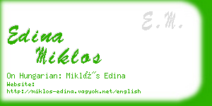 edina miklos business card
